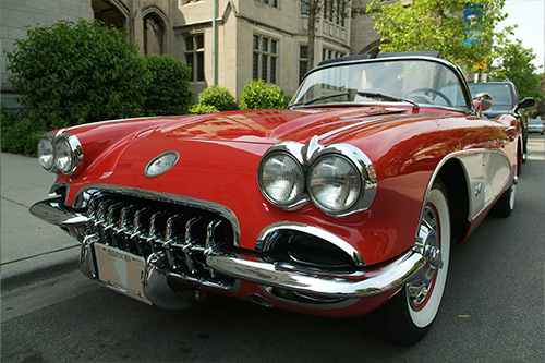 Antique car purchased with a classic auto loan.